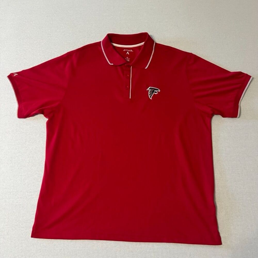Atlanta Falcons Antigua Mens XL Red Polo Shirt NFL Football Embroidered Logo